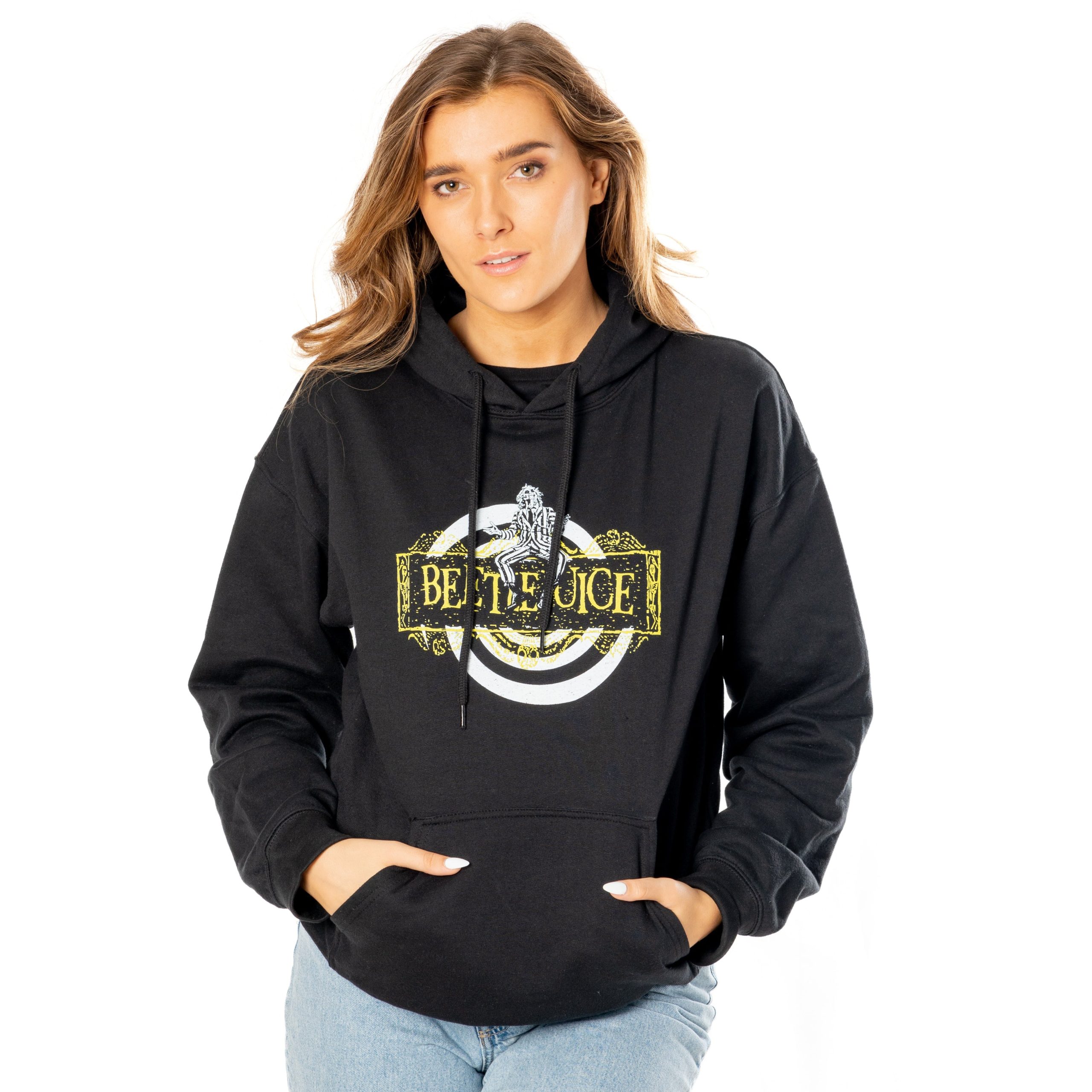 Beetlejuice Adult Unisex Black Spiral Hoodie – Wizards & Wonders